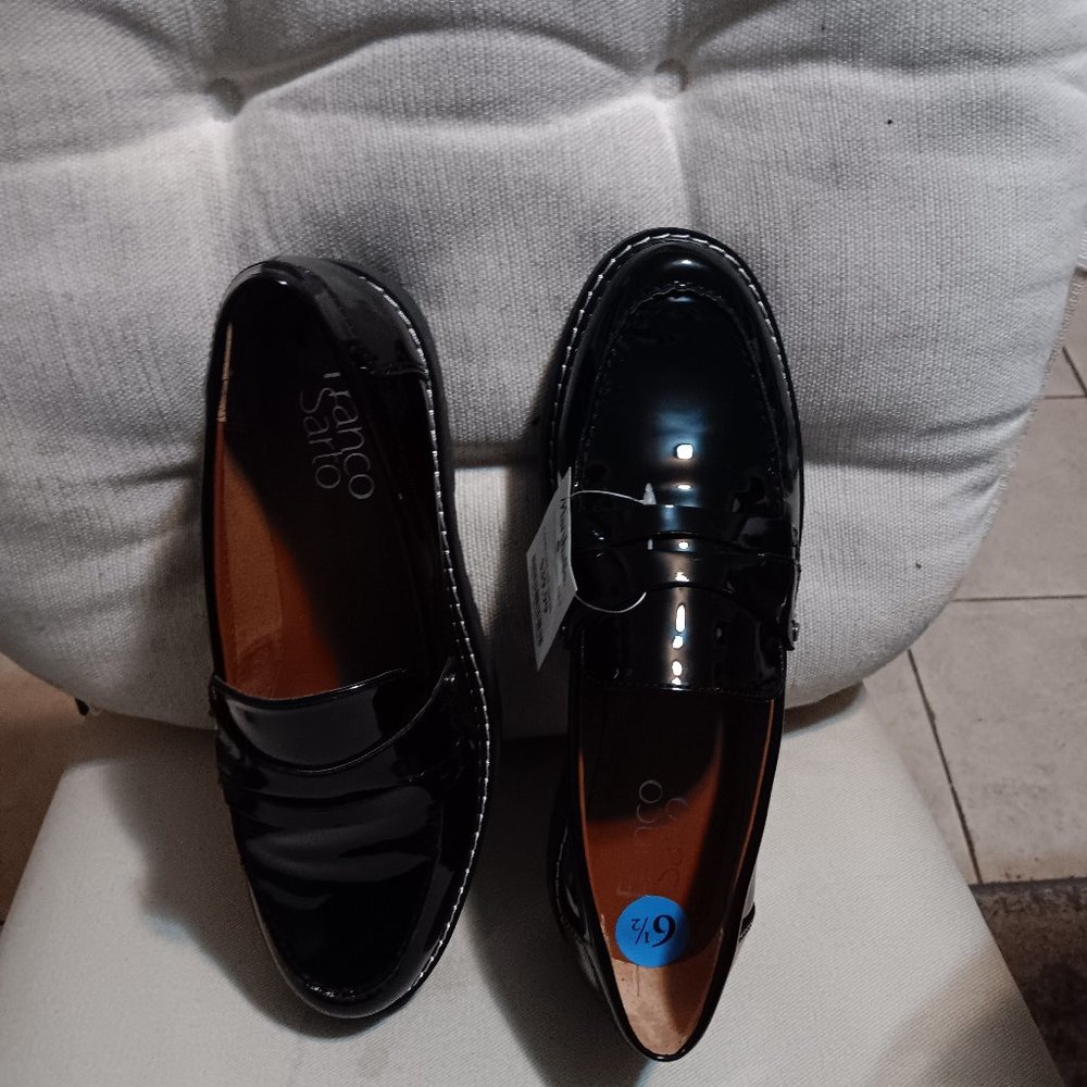 NWT Franco Sarto faux patent leather women's penny loafers sz 6.5
